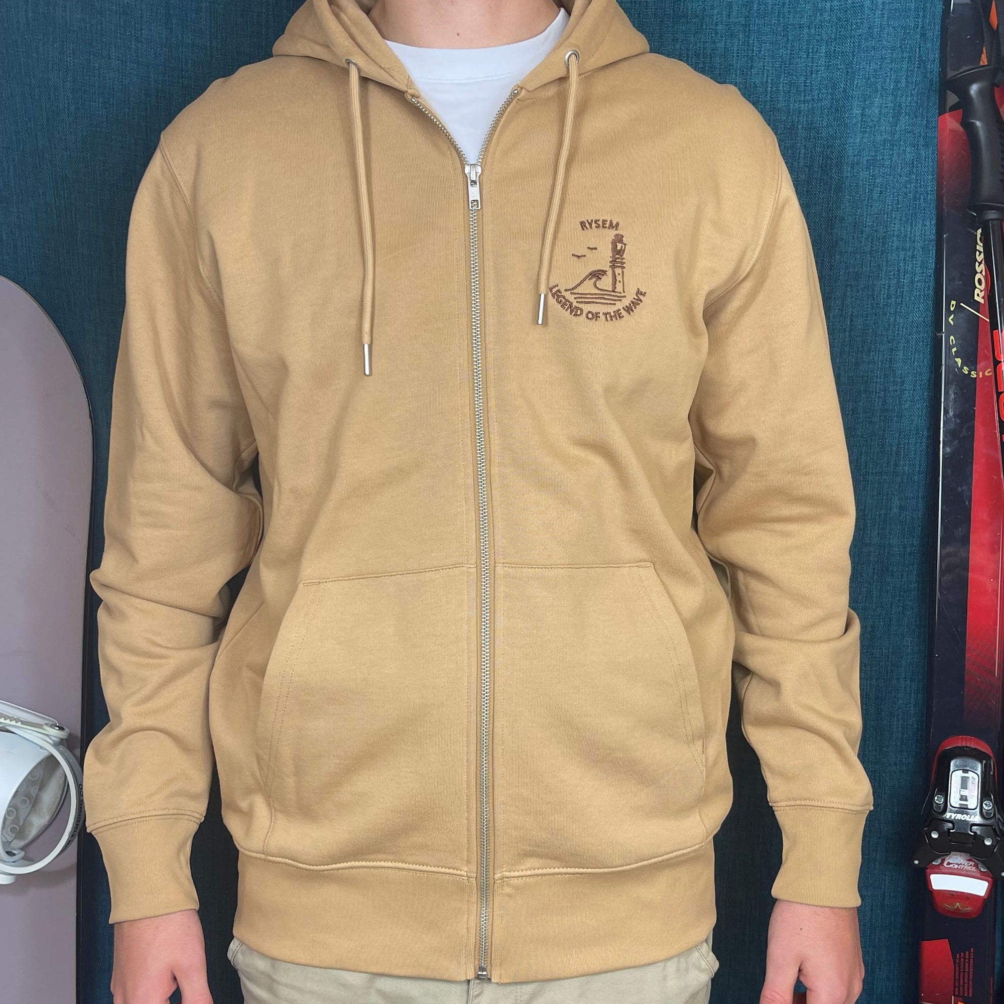 Collection Hiver 2024: Sweat-Shirt Classique écoresponsable à capuche zippé unisexe iconique Latte