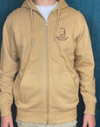 Collection Hiver 2024: Sweat-Shirt Classique écoresponsable à capuche zippé unisexe iconique Latte