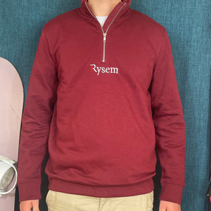 Collection Hiver 2024: Sweat-Shirt R Phare écoresponsable col zippé Burgundy