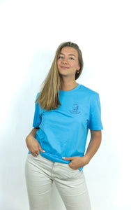 Collection été 2024: Tee Shirt Unisexe en Coton Bio Aqua Blue Malo Beach